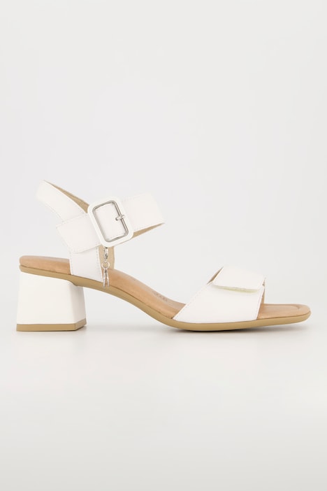 Leder-Pantoletten, Remonte x Elle, Klettriegel, Weite F 1/2