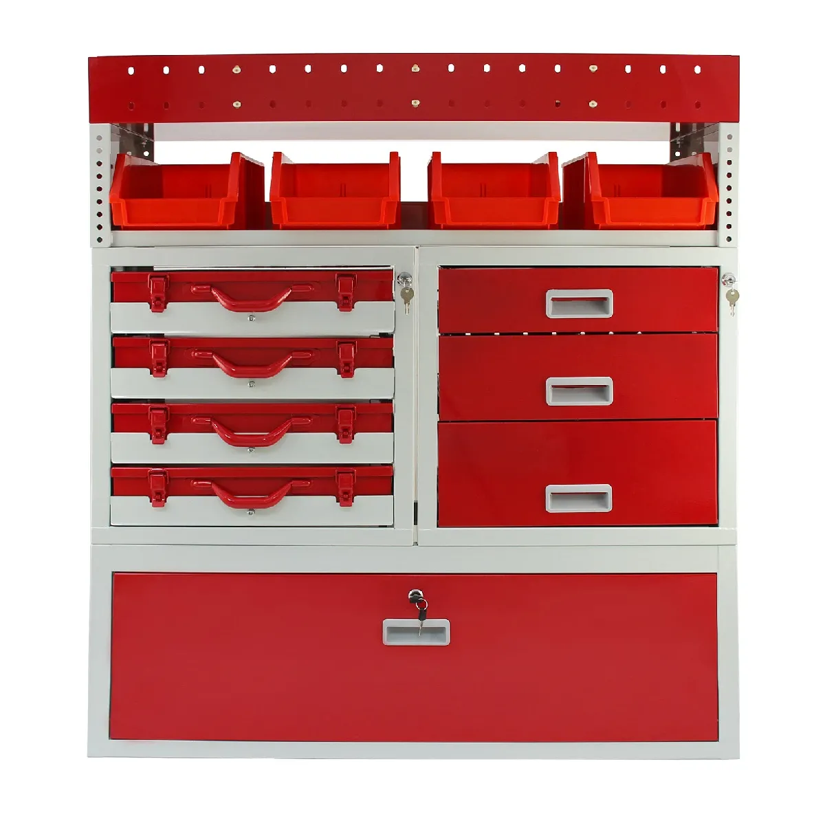 Monstershop Rayonnage Métallique en Acier Rouge Pour Van Fourgon Camion Rangement Étagères