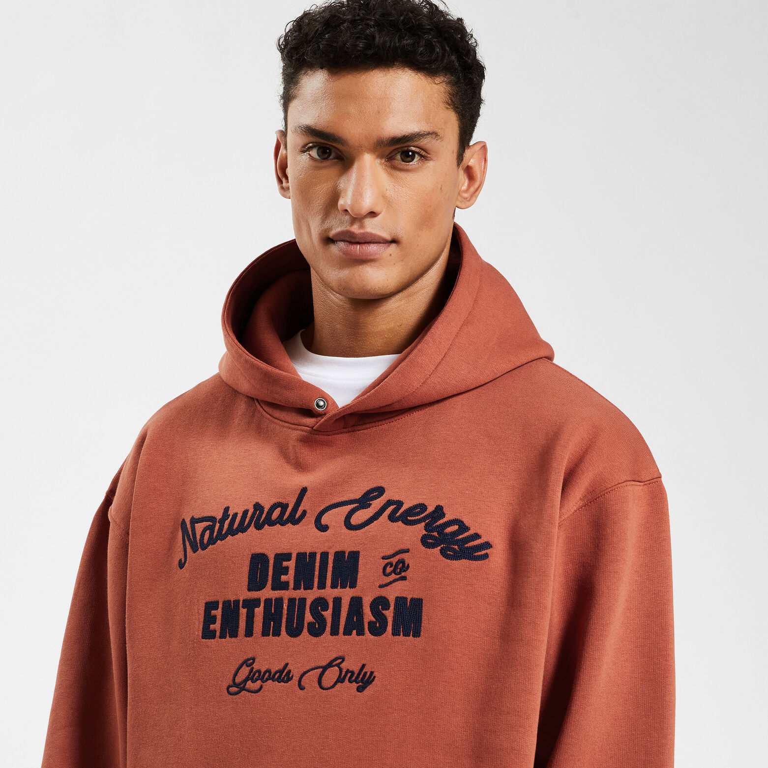 Sweat à capuche brodé Orange
