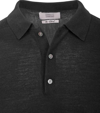King Essentials The Robert Long Sleeve Poloshirt Merino Zwart KM111030002-C000T kopen