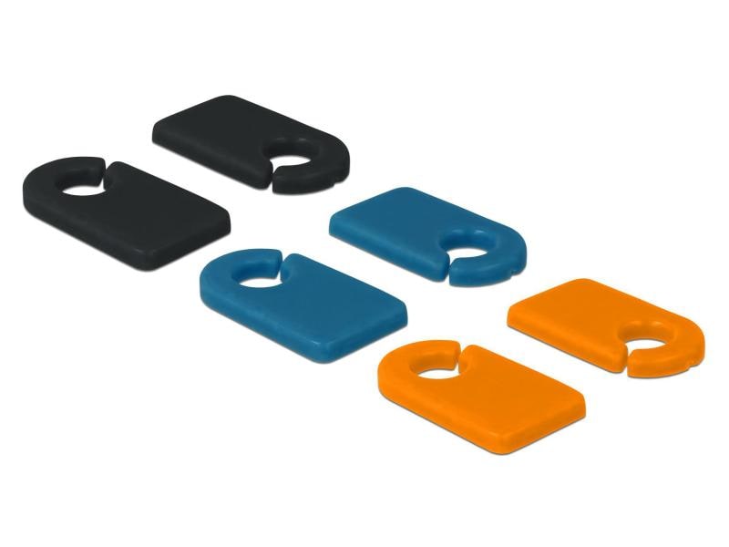 Delock Kabel-Clip 5.0 mm Beschriftbar, 6 Stück Mehrfarbig Delock Kabelmarker Clip zum Selbstbeschriften Set 6 Stück
