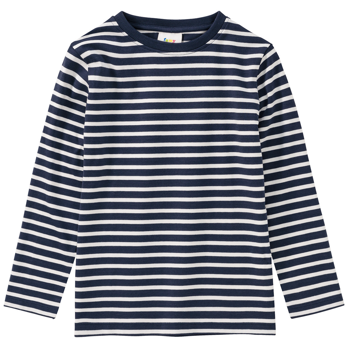 Famy 3 Jungen Langarmshirts im Set weiss / dunkelblau