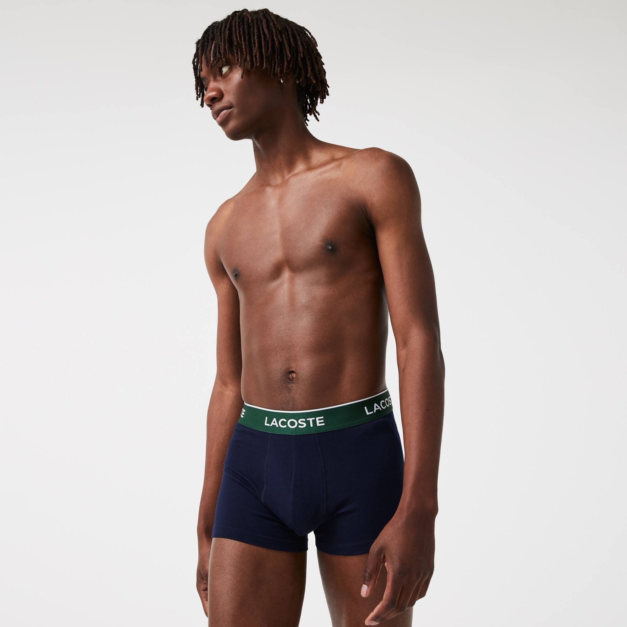 Lot de 3 boxers courts casual marine avec ceinture contrastée Sous-Vêtements - Bleu - Lacoste - Homme