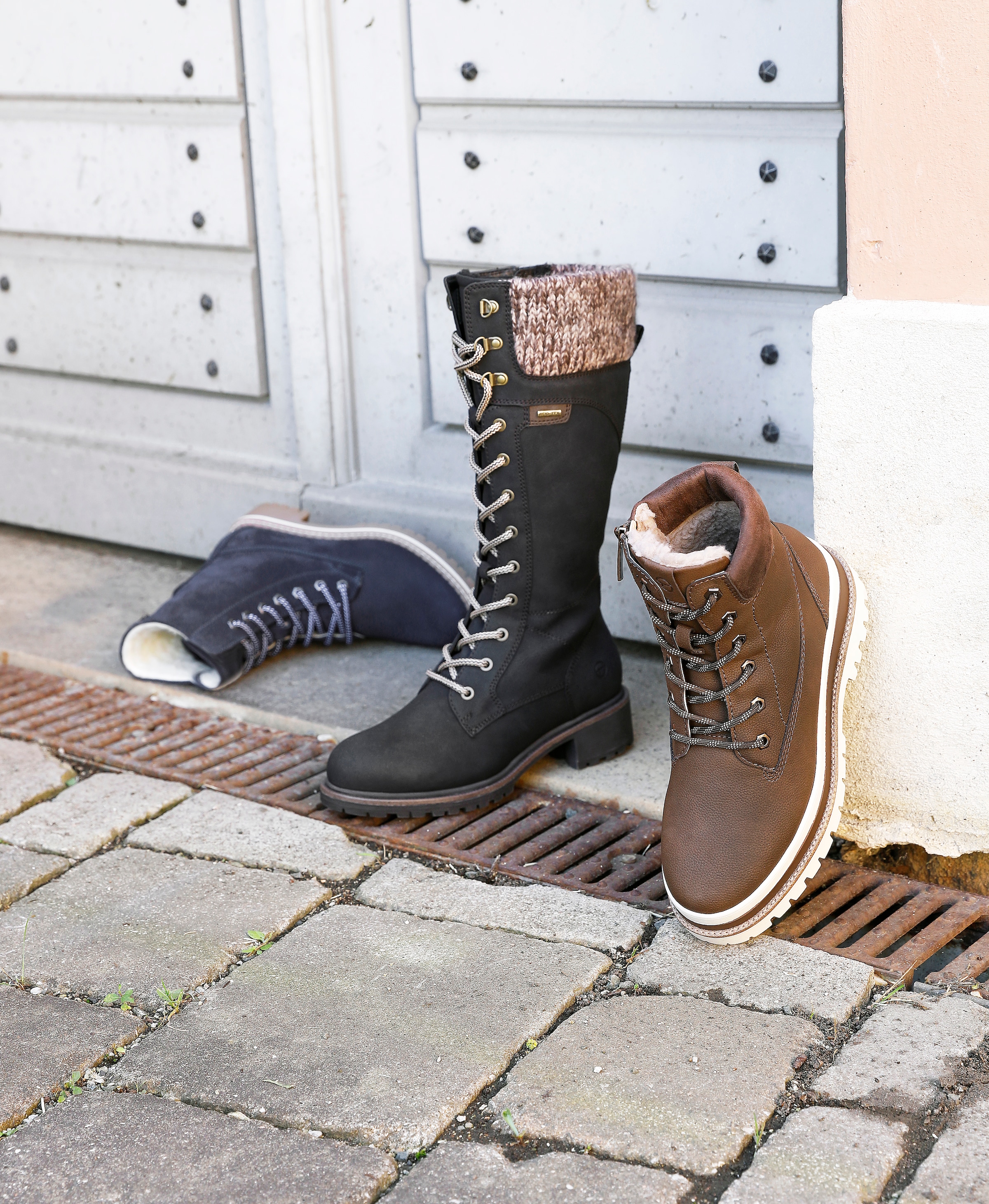 Tamaris Winterboots  , Blockabsatz, Winterstiefelette, Schnürboots mit DUO-TEX-Ausstattung