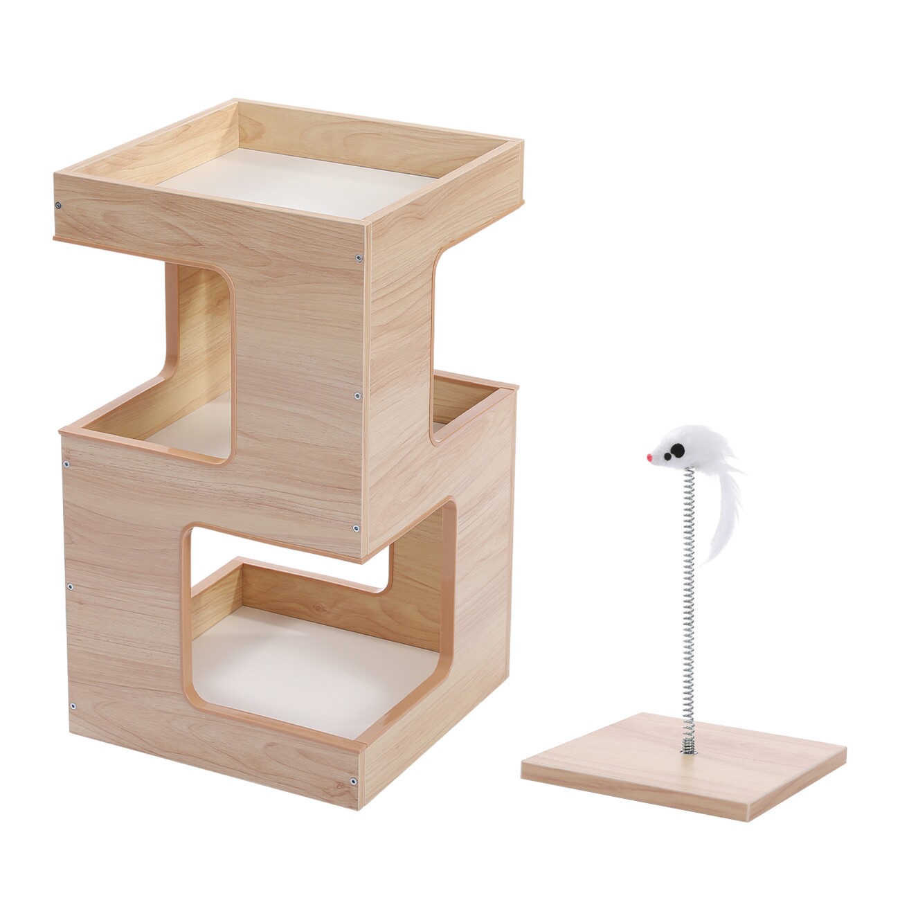 Pawz Road Kratzbaum Holz 2-stöckig beige