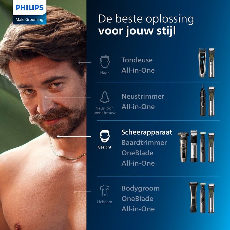 Philips - Shaver 3000X Series X3003/00 - Elektrisch Scheerapparaat - Blauw