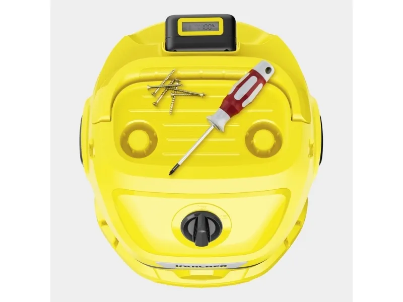 Kärcher WD 2-18 battery set - Støvsuger - beholder - pose / uden pose - gul - 1 batteri, inkluderet oplader