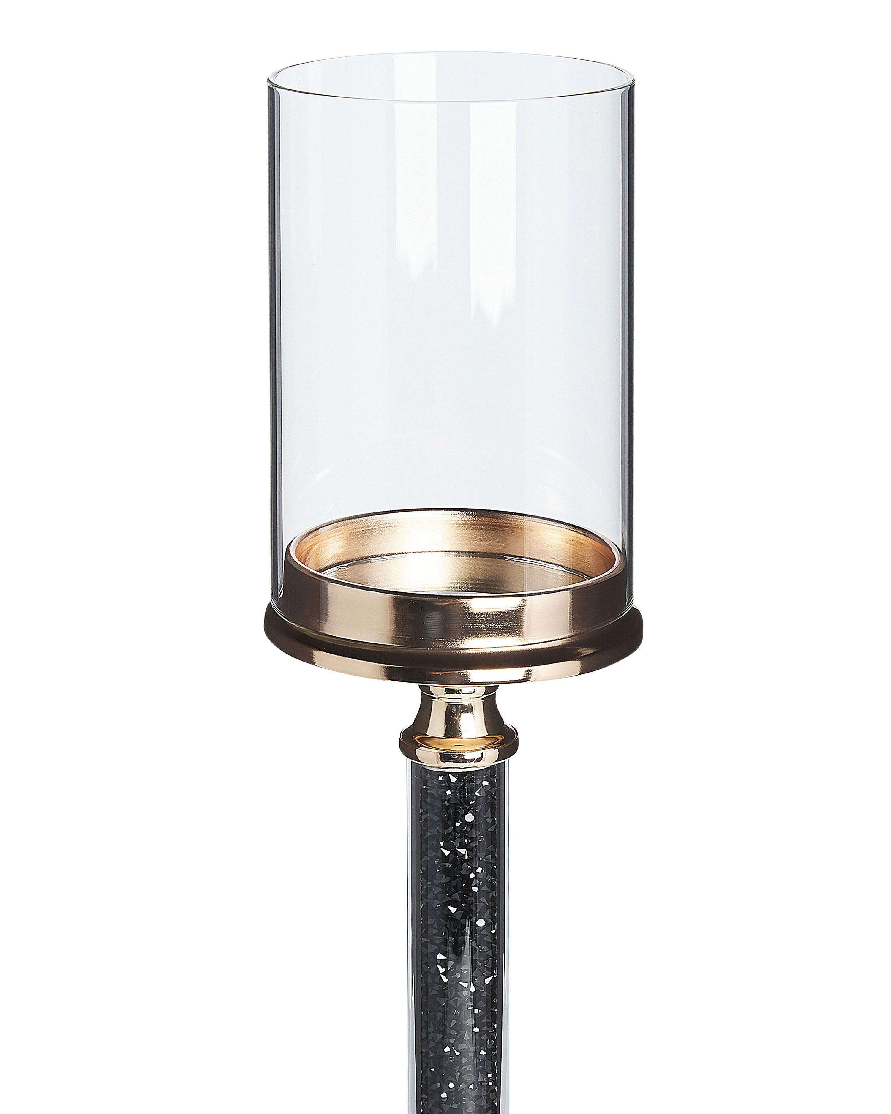 Kaarshouder ABBEVILLE Glas 48 cm Zwart