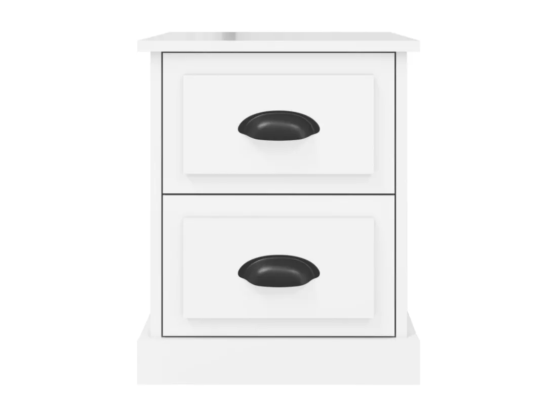 Table de chevet blanc brillant 39x39x47,5 cm Bois d’ingénierie