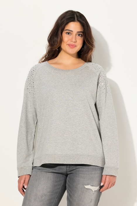 Sweatshirt, Ziernieten, Oversized, Rundhals, Langarm