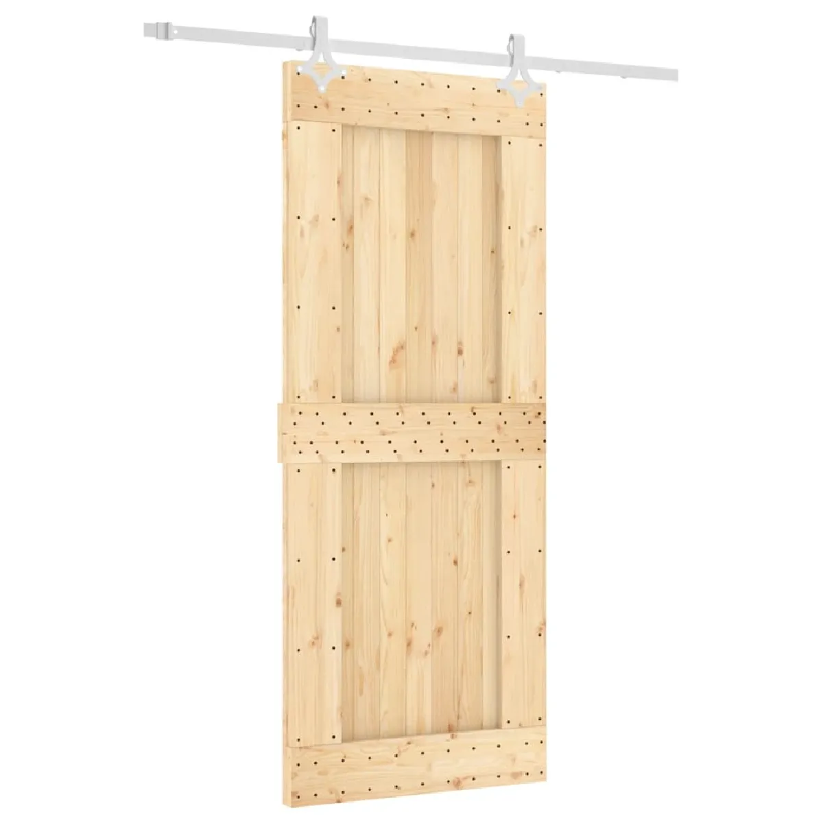 vidaXL Porte coulissante et kit de quincaillerie - 85x210 cm - Pin massif