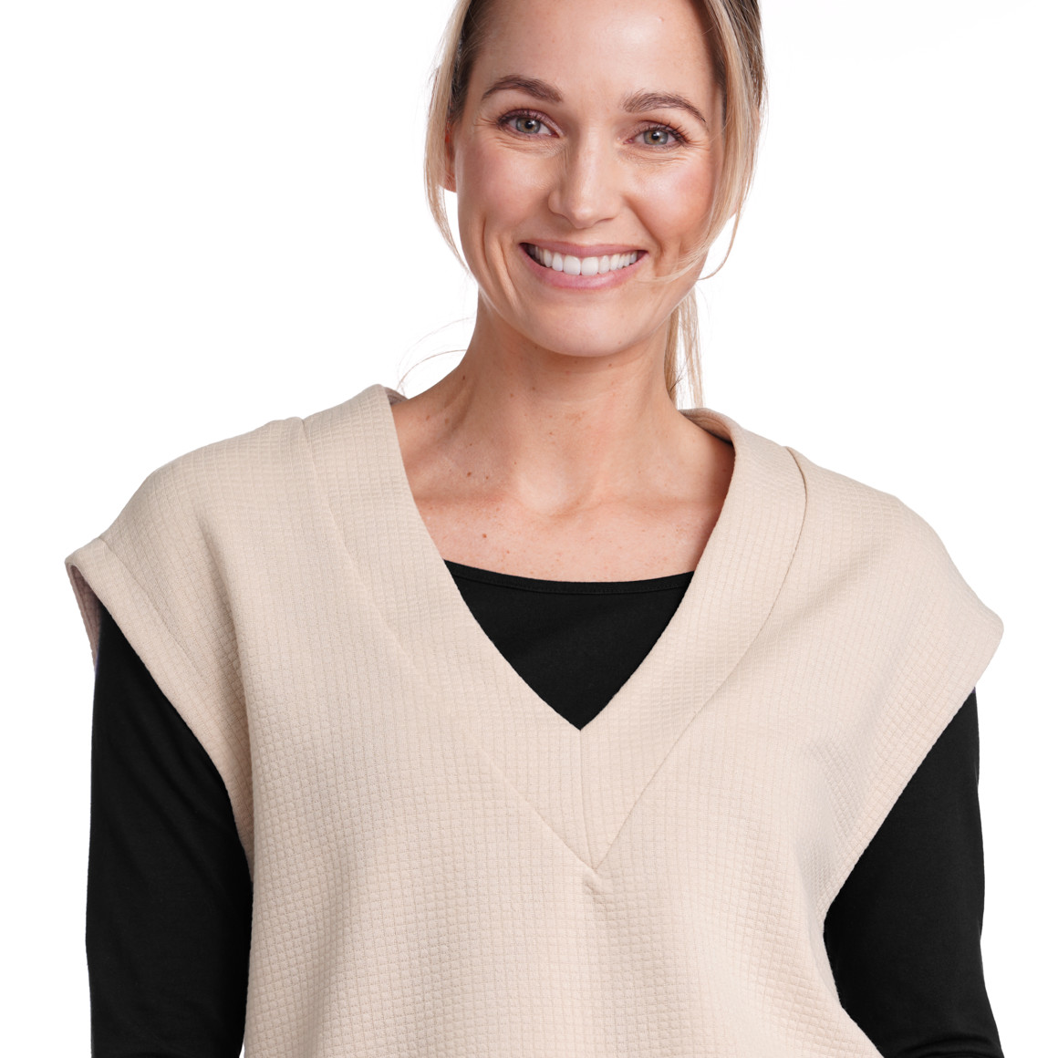 Gina Benotti Damen Pullunder in Sweat-Qualität beige