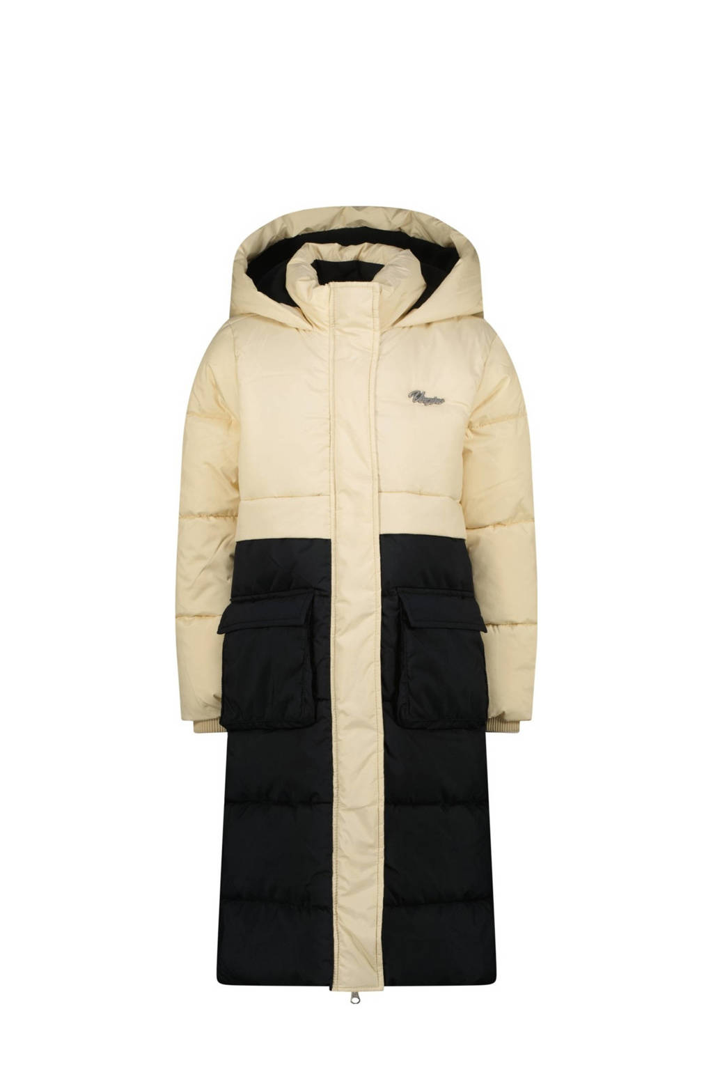 Vingino gewatteerde winterjas Tessie zwart/beige