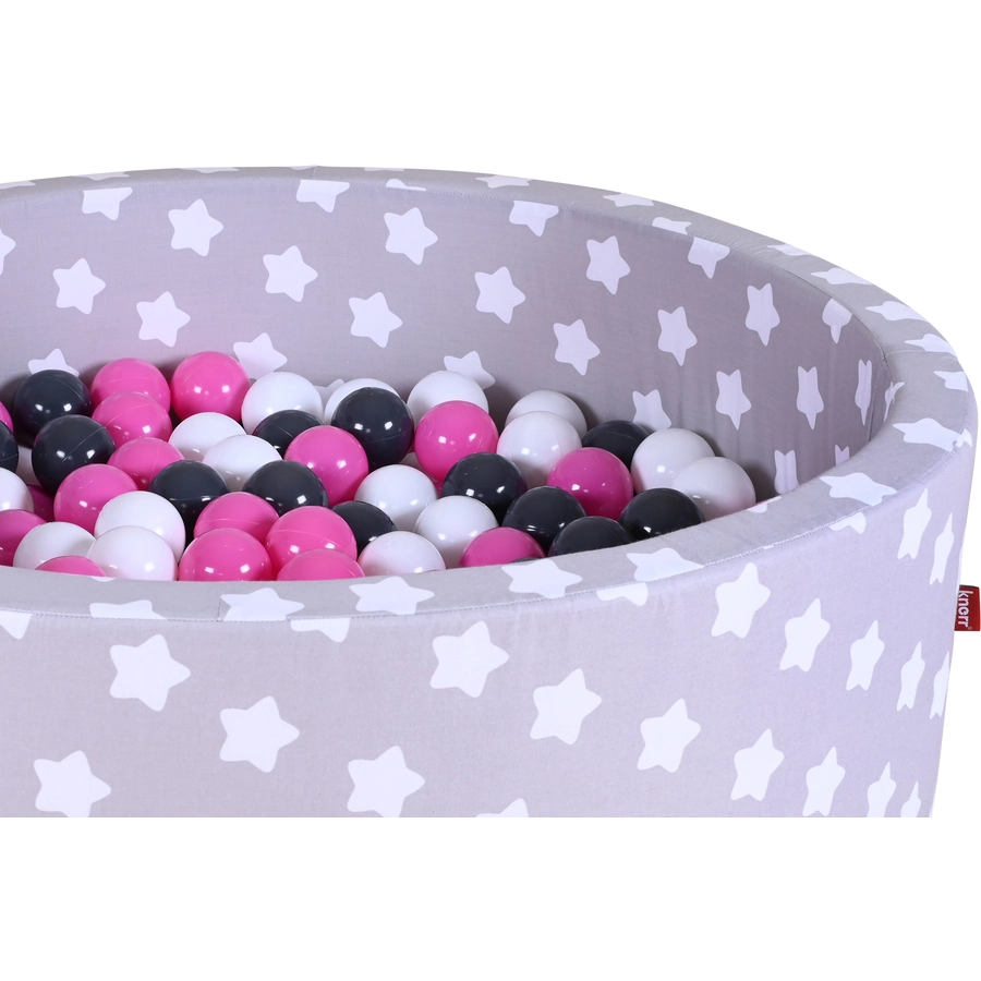 knorr toys® Bällebad soft - Grey white stars - 300 balls cremegreyrose grau