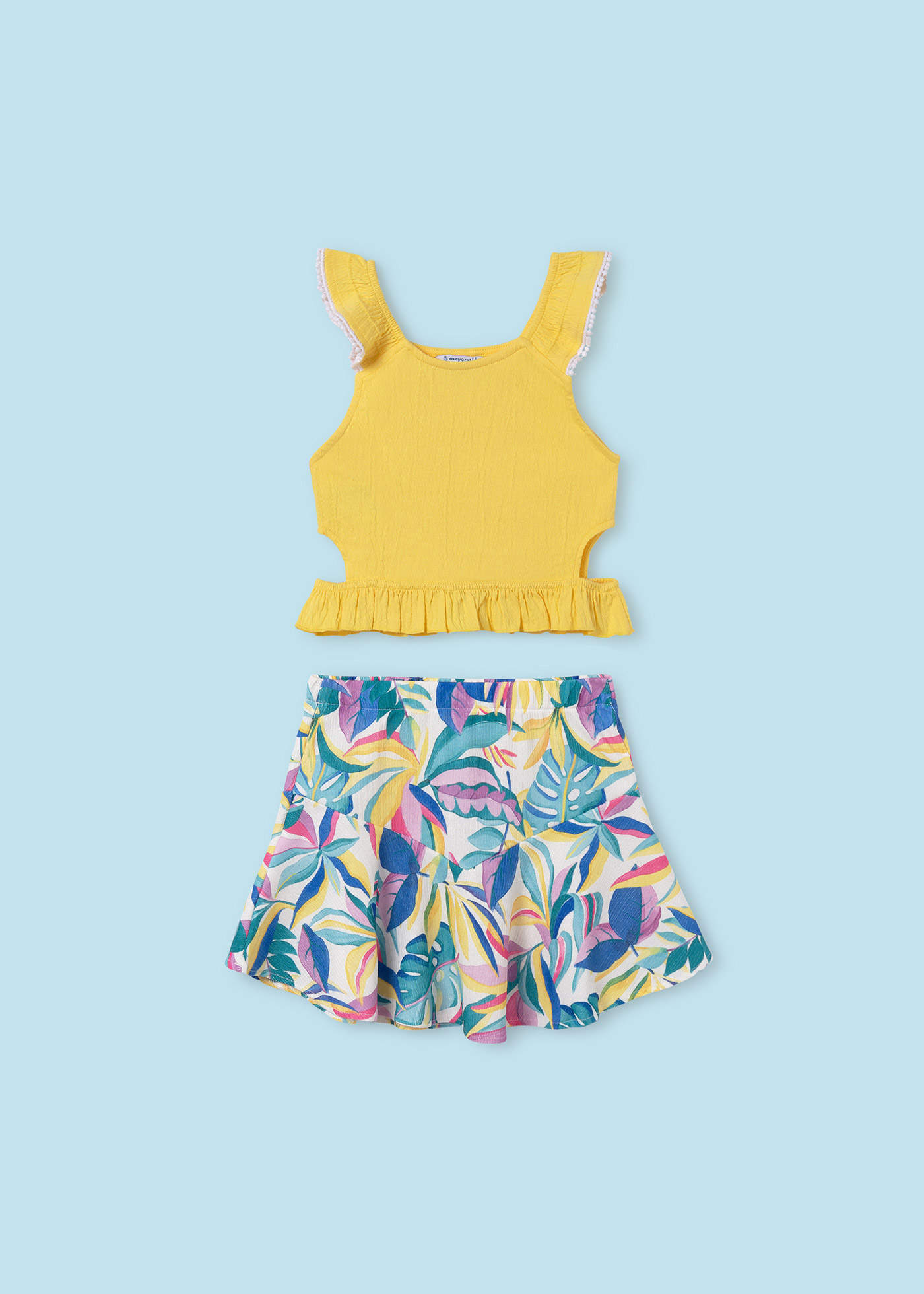 Conjunto de duas peças com recortes para meninas