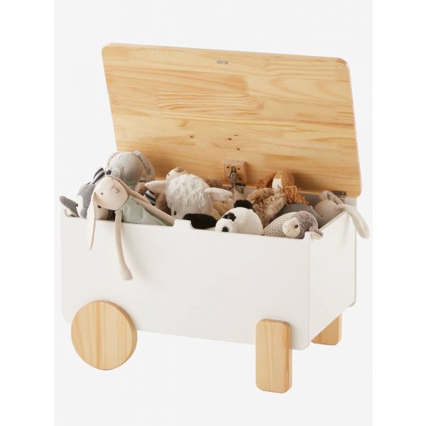Vertbaudet Arca para Brinquedos, Ligne Rollie Branco Liso,