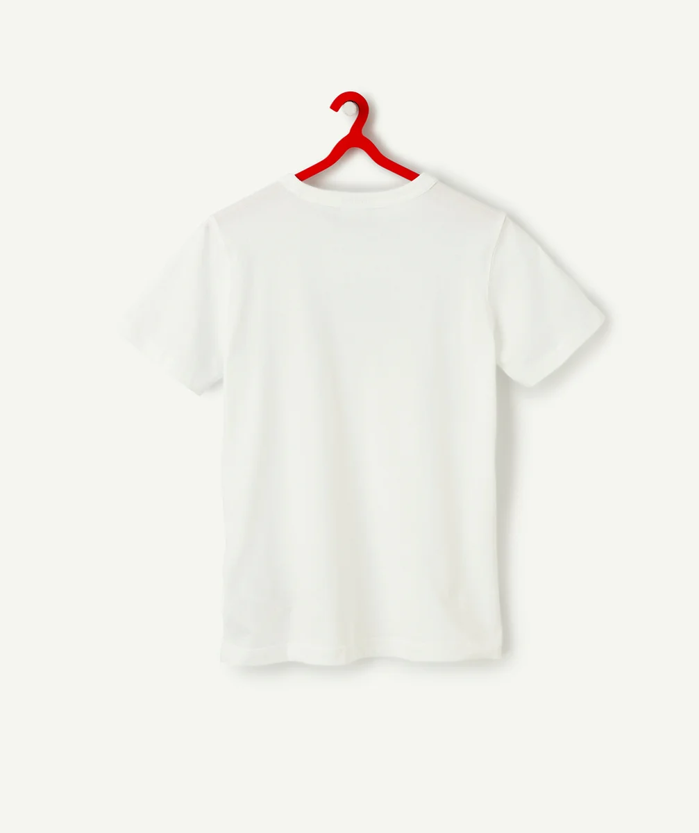 NEW BALANCET-SHIRT BLANC GARÇON ESSENTIALS STACKED LOGO GRAPHIC