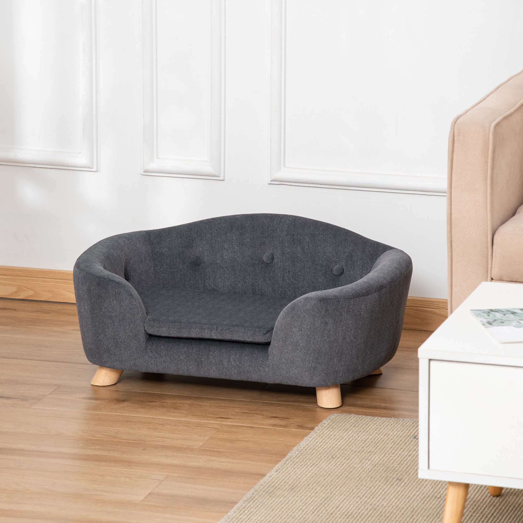 PawHut Hundebett mit Kissen 70B x 47T x 30H cm