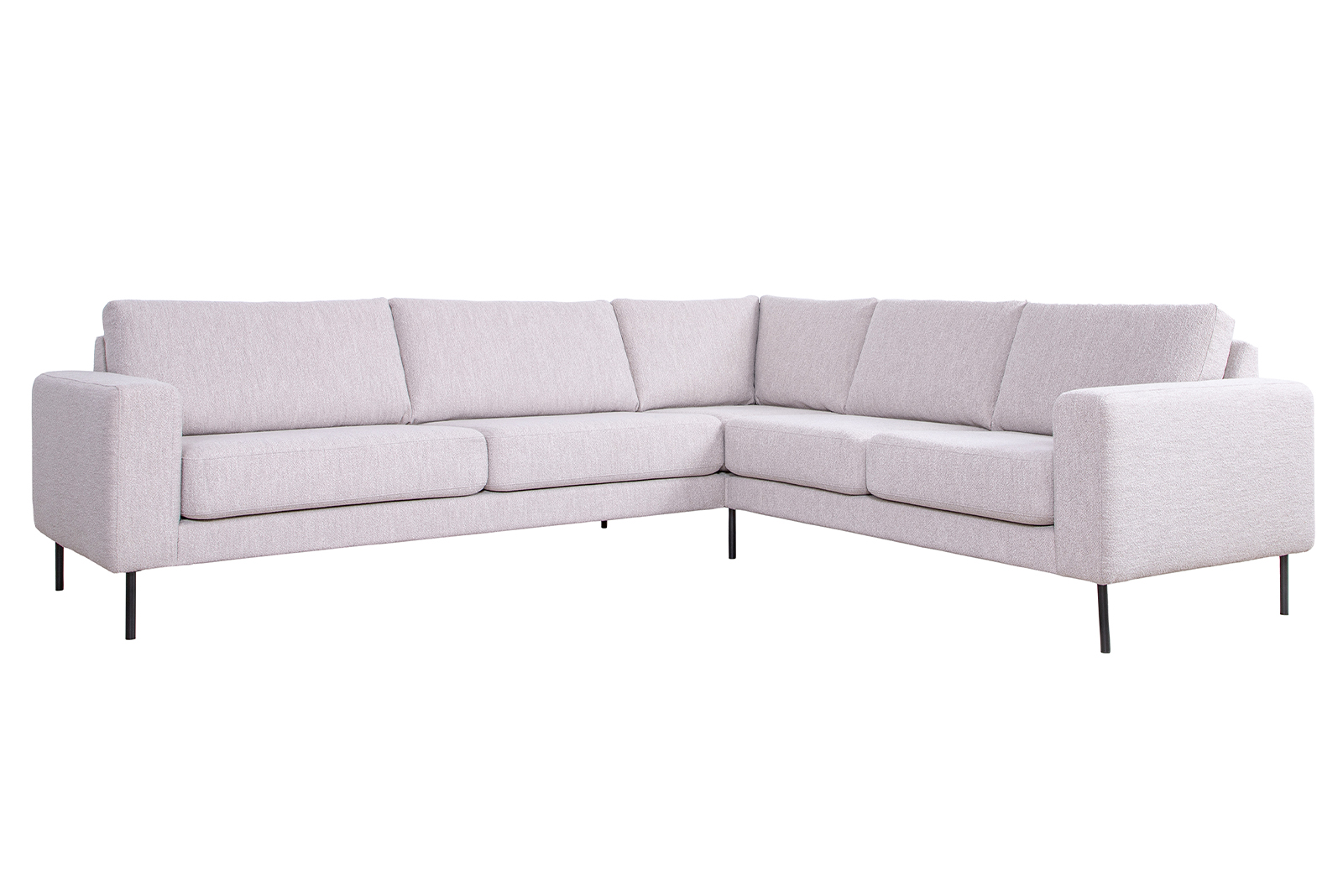 Como hjørnesofa 32 -hjørnesofa i tekstil Alpine 01 natural med sorte ben.