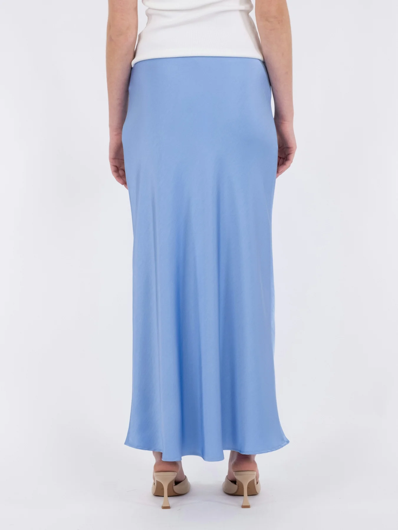 Neo Noir Vicky Heavy Sateen Skirt dusty blue
