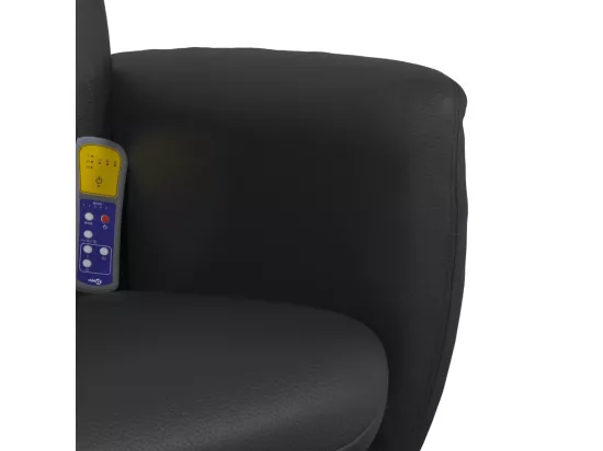 Fauteuil inclinable massant avec repose-pied noir similicuir