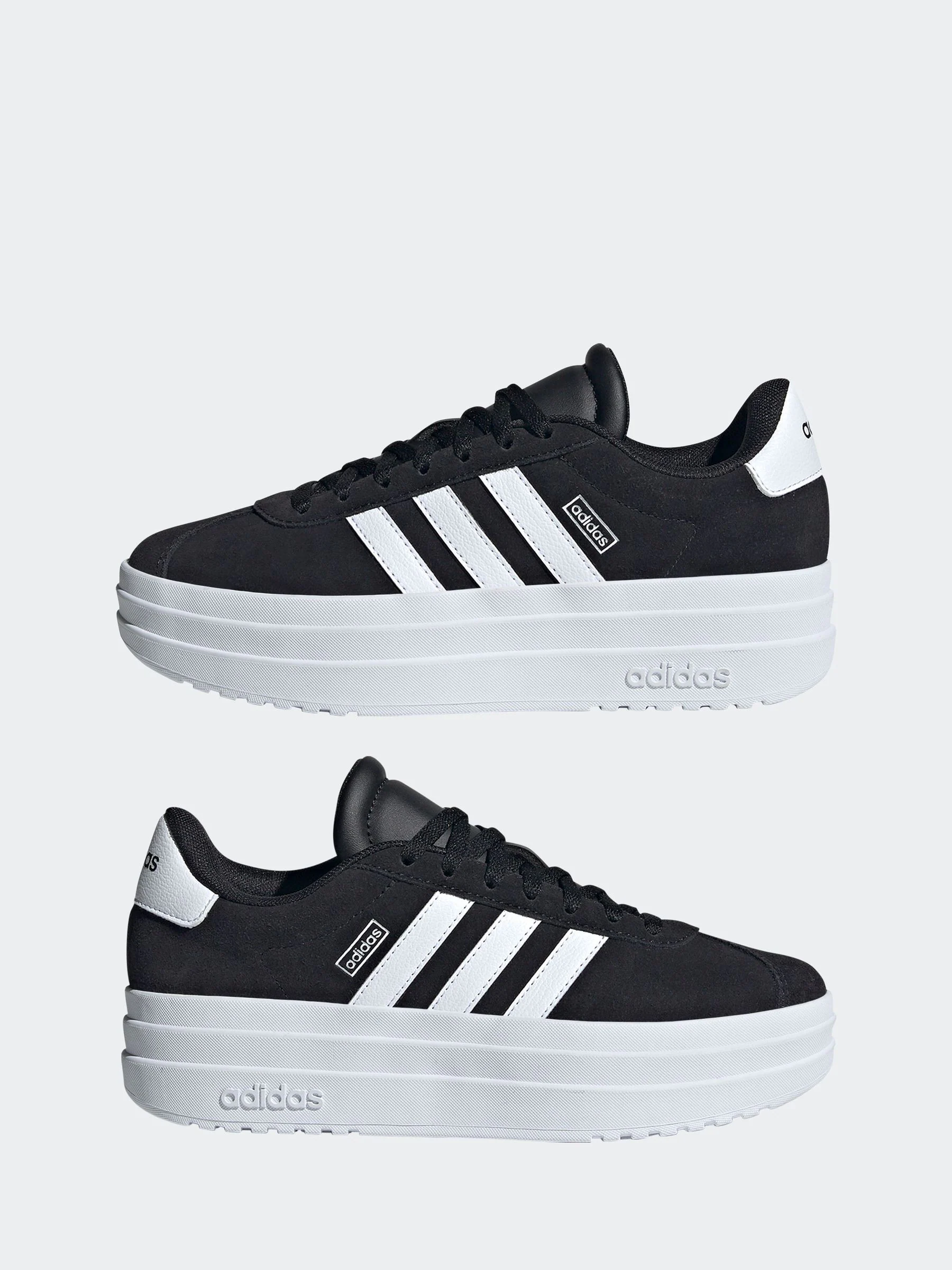 Zwart/wit - adidas VL Court Bold Lace Junior Trainers