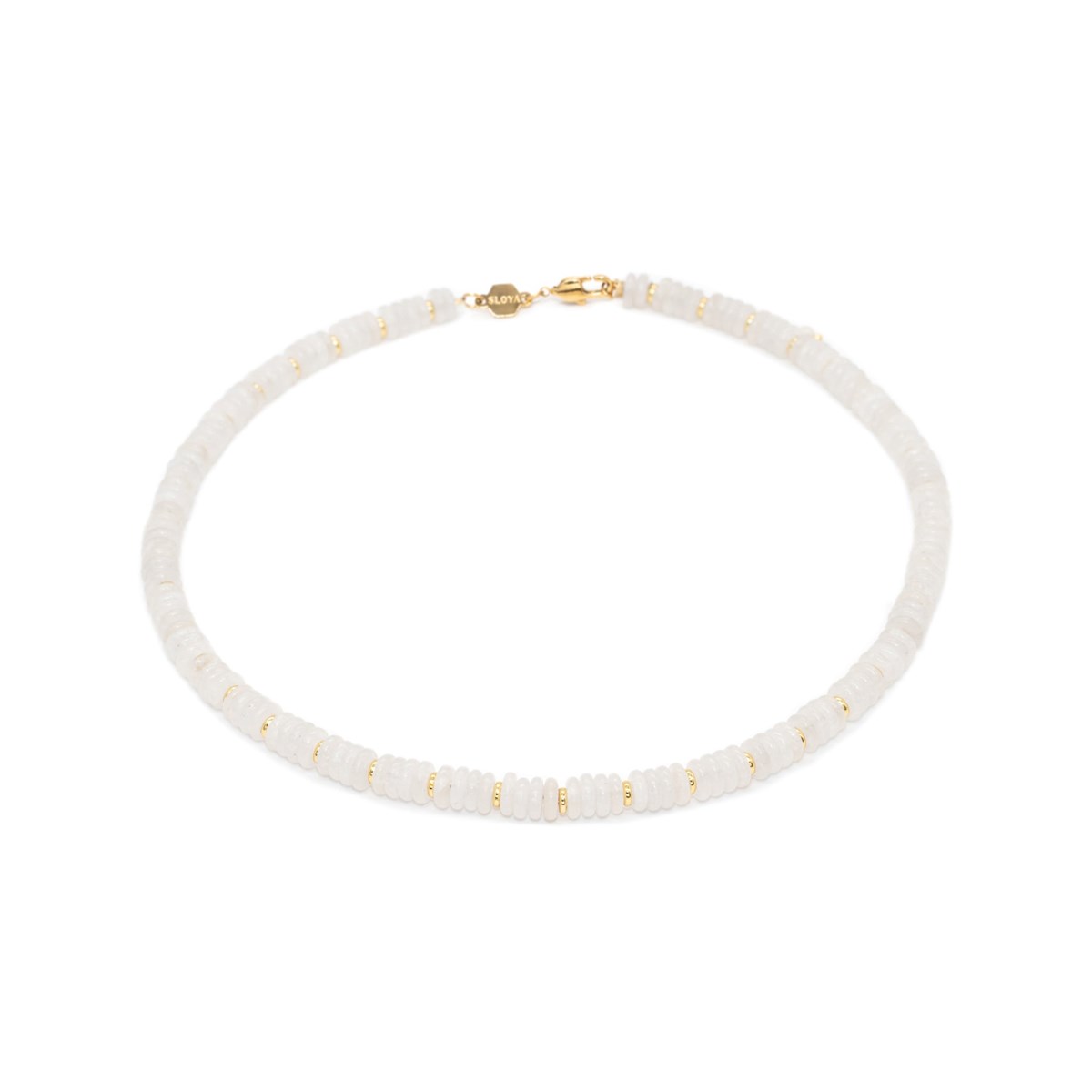 Collier Blima en pierres Jade blanc