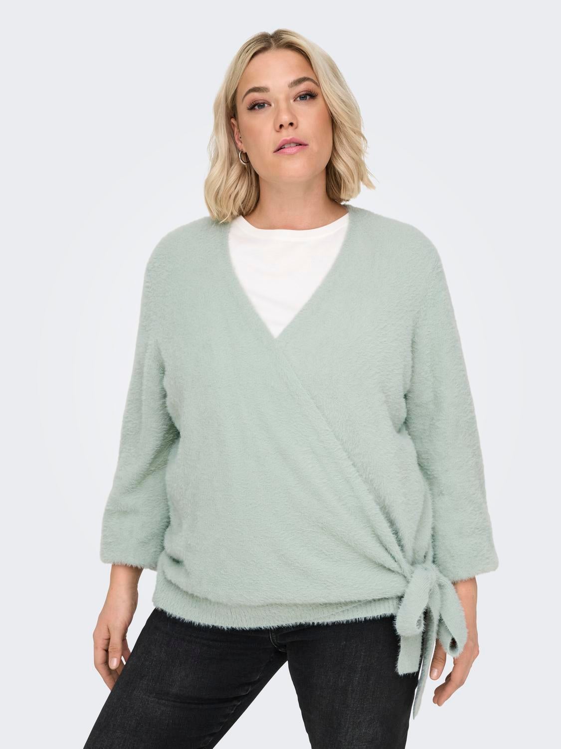 CARAMANDA Strickpullover Aqua Gray