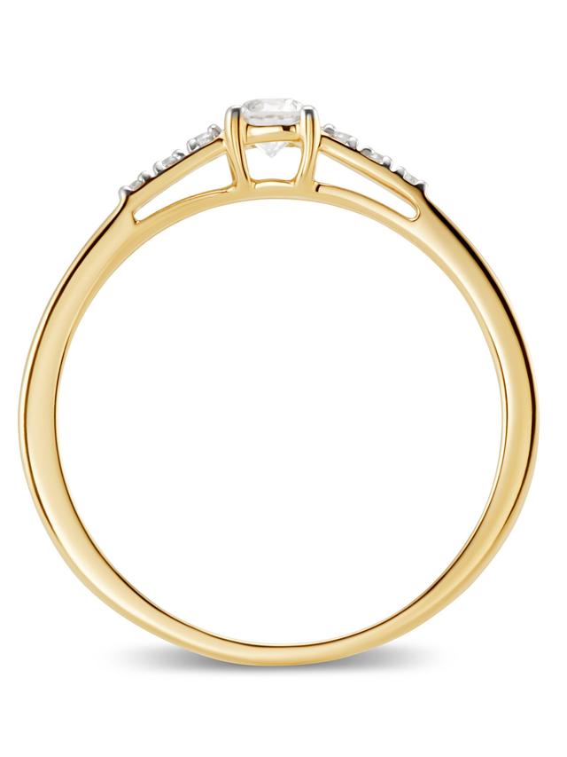 Cocktail-Ring, 7 Brillanten, 0,25 ct., SI, Gold 375
