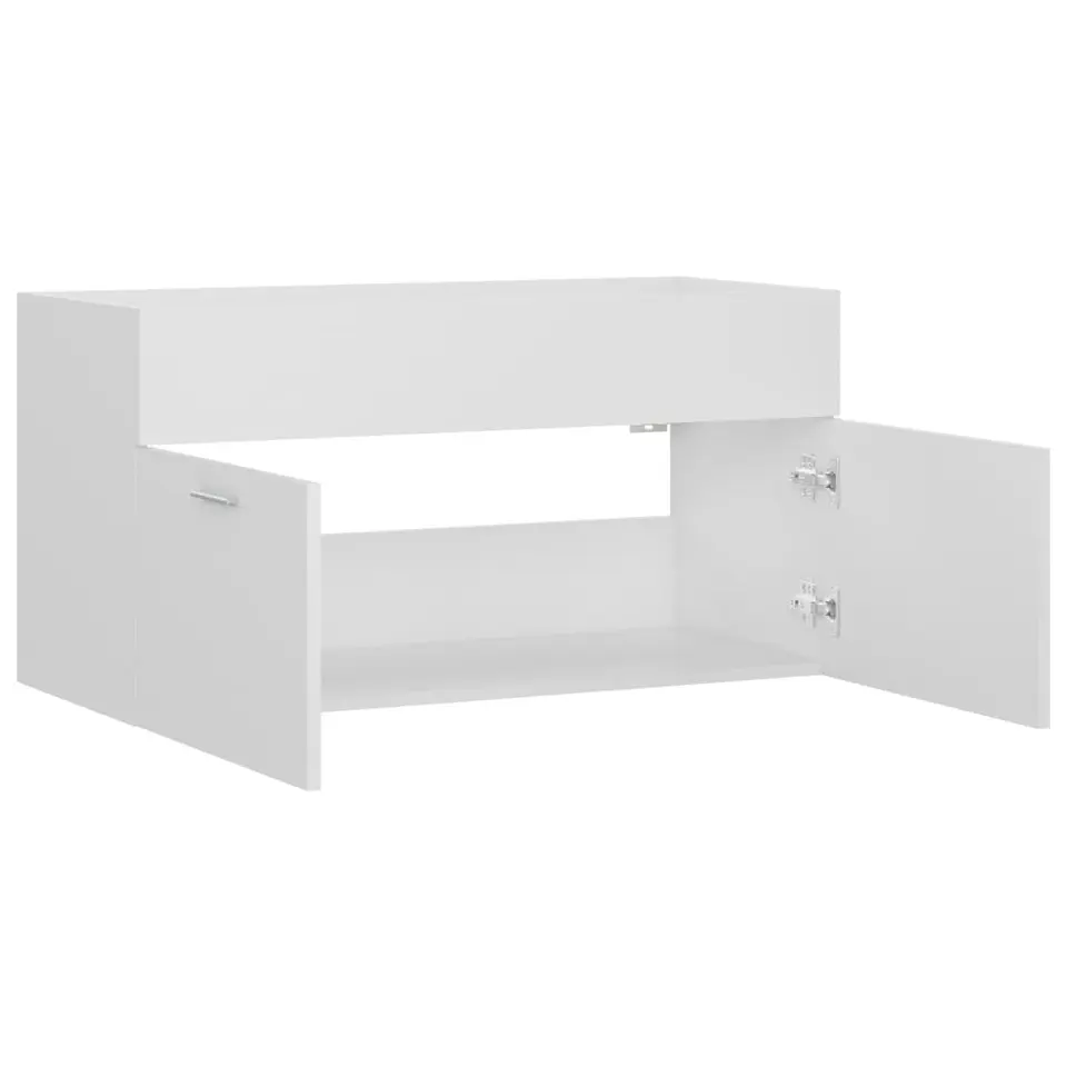 vidaXL - Wastafelkast - Wit - Bewerkt hout - 90 x 38.5 x 46 cm