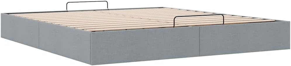 vidaXL Ottoman-Bett ohne Matratze Hellgrau 180x200 cm Stoff, Bettrahmen, Bettgestell mit Stauraum, Polsterbett, Bettgestell, Bettrahmen mit Stauraum
