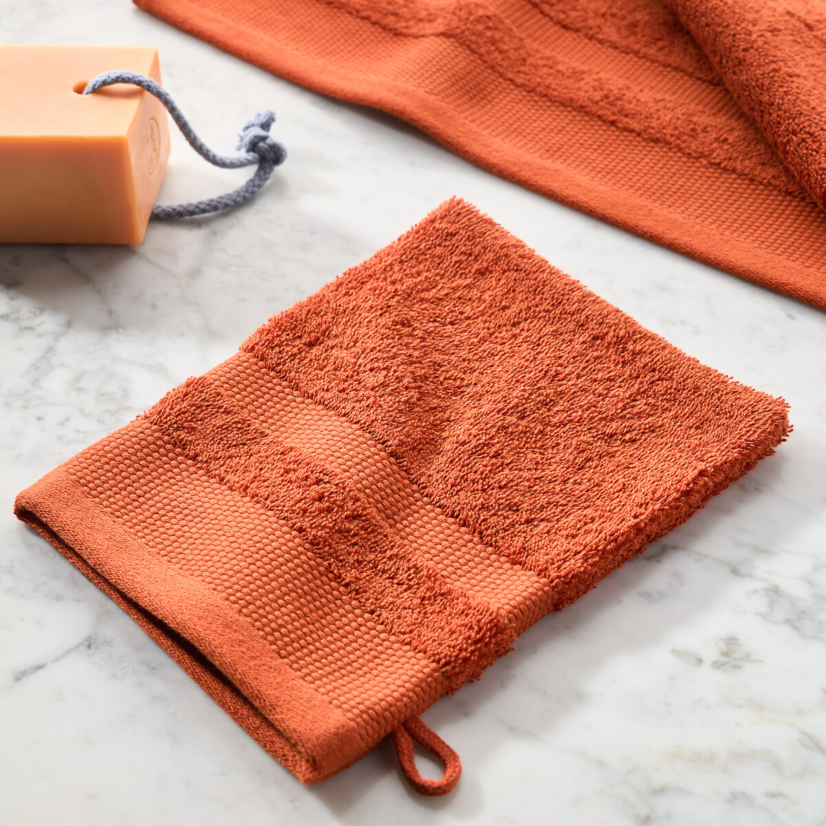 LA REDOUTE INTERIEURS<br>Conjunto de 4 panos de rosto em algodão penteado 600g/m2, Kheops