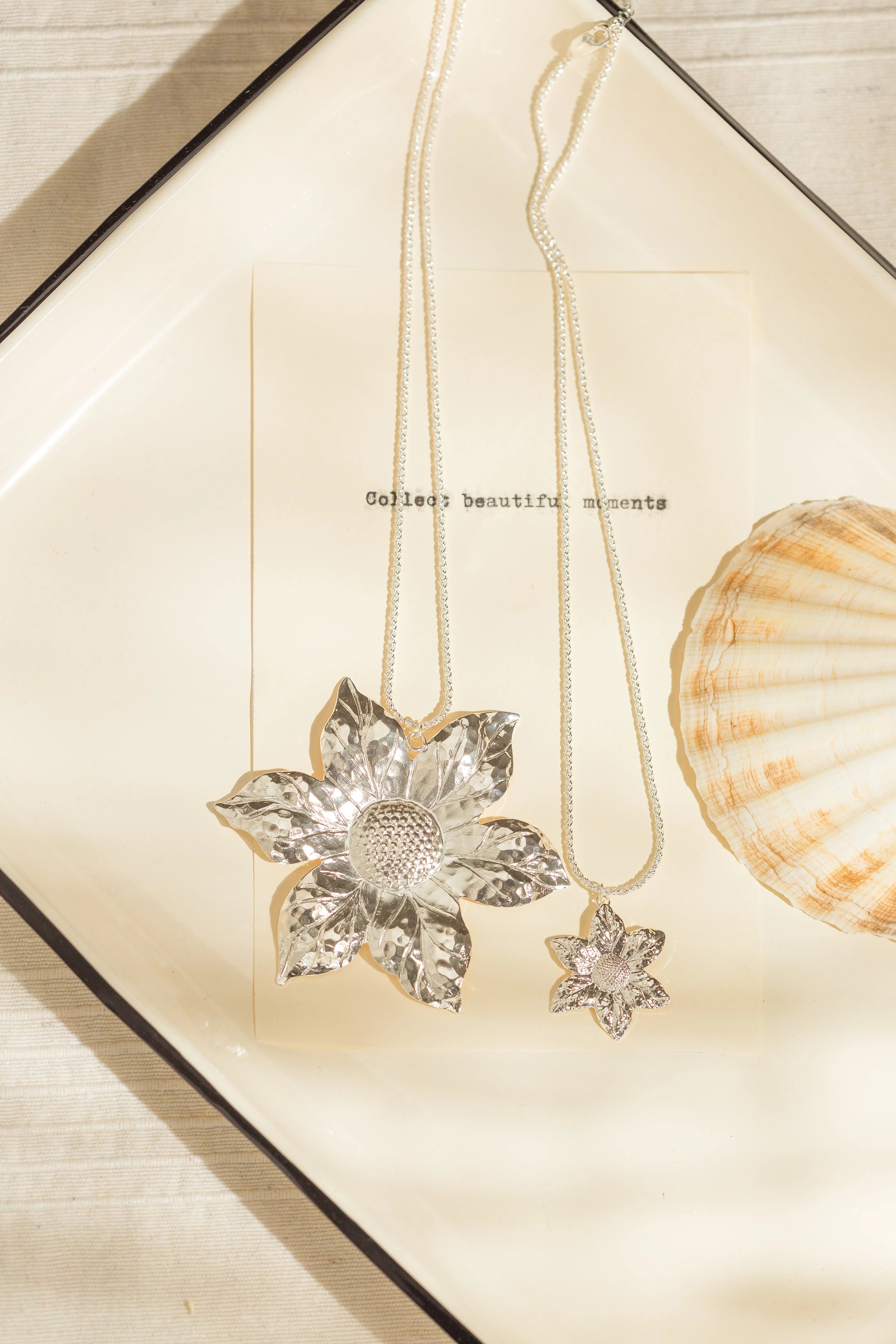 HESPÉRIS - Sautoir fleur plaqué argent | Argent