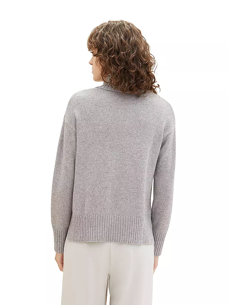 TOM TAILOR Rollkragenpullover grau
