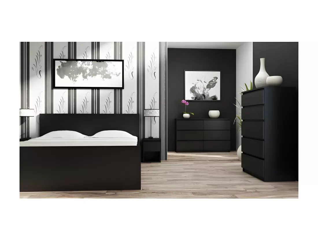 MILAN - Commode de chambre large 6 tiroirs - 30x120x77cm - Style scandinave - Meuble de rangementent - Chiffonier