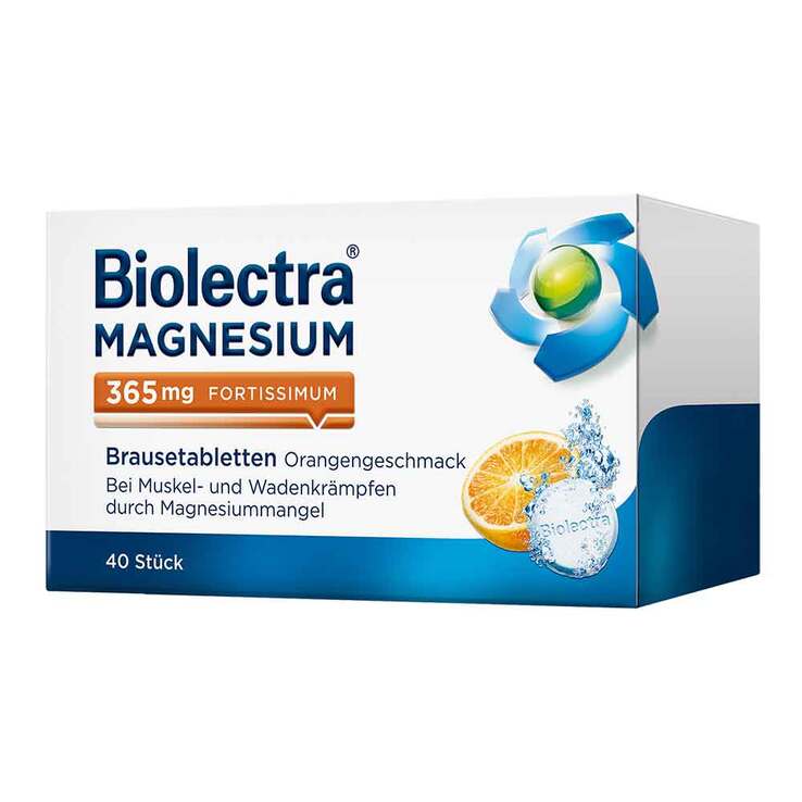 Biolectra® MAGNESIUM 365 mg fortissimum Brausetabletten Orangengeschmack, 40 St