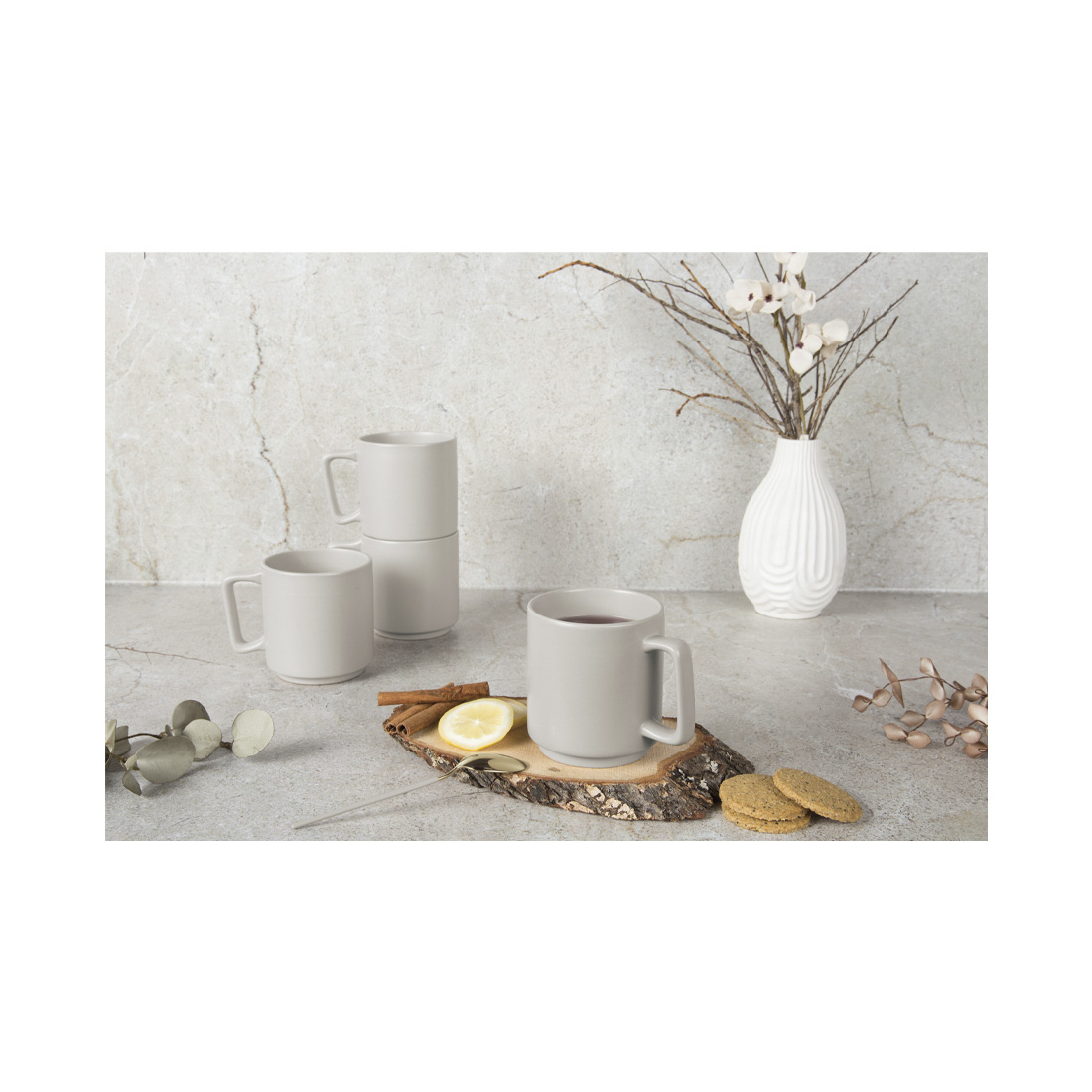 Berlinger Haus 4 Stk. Tassenset 300ml matt cream Sahara Collection