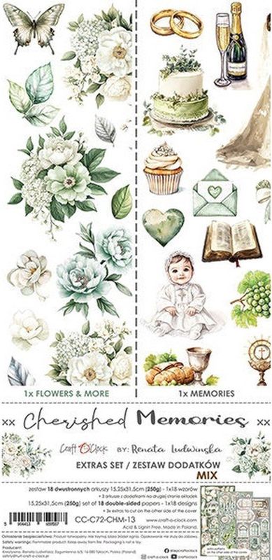 Craft O'Clock - Rose Emotions - Extras Set - Mix - 15,25x31,5cm - 18 Designs