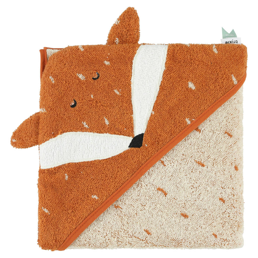 badcape Mr. Fox 75x75cm oranje/ecru