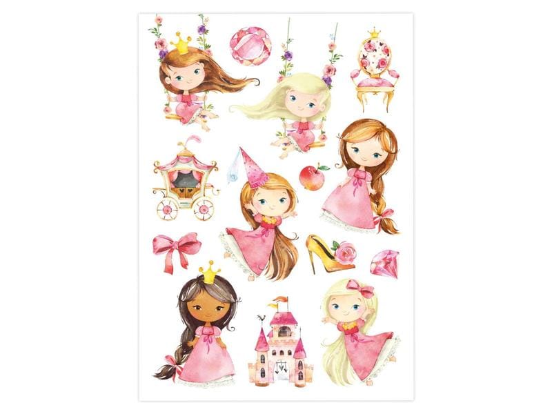 Papierdrachen Tattoo Set Einhorn, Meerjungfrau, Prinzessin 6 Bögen