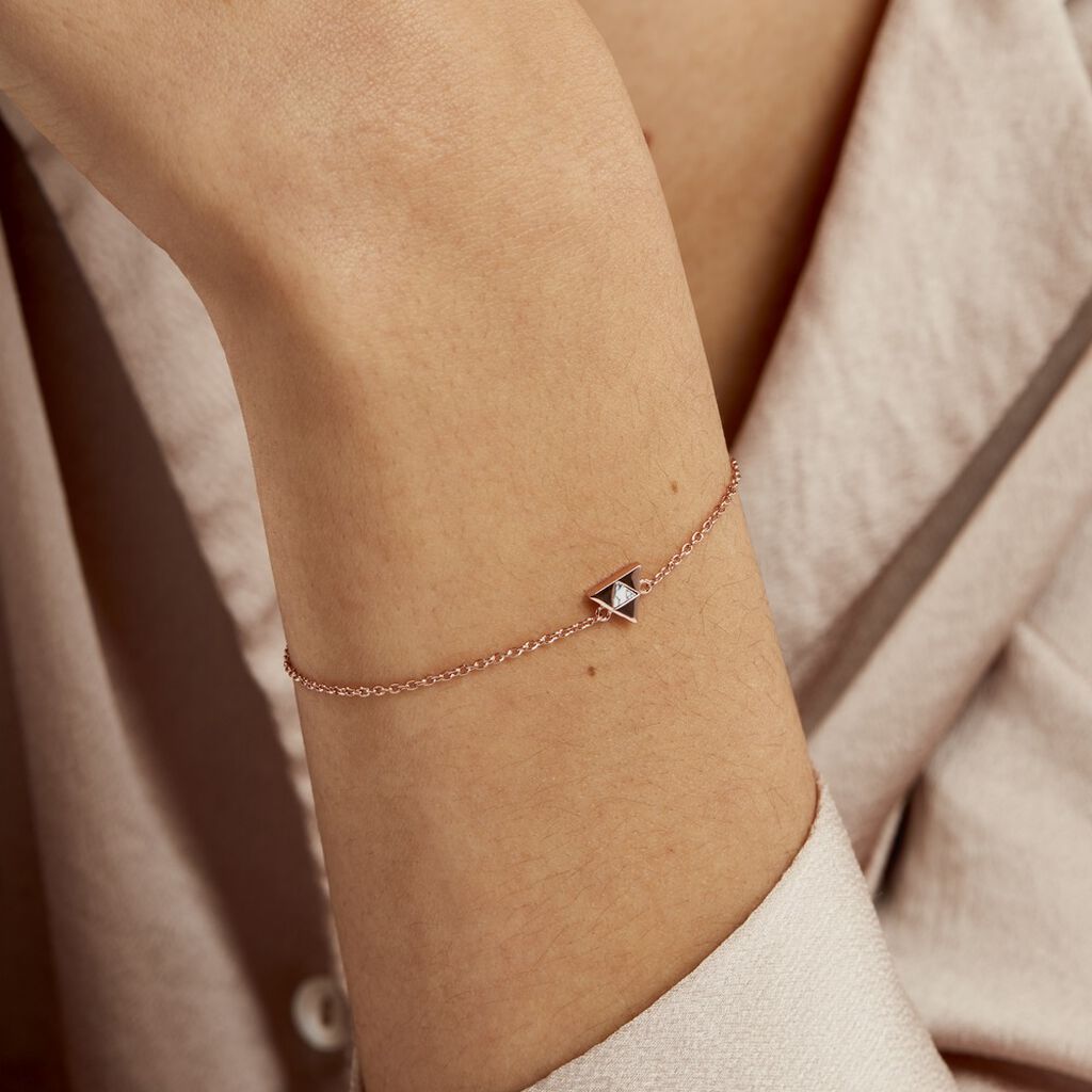 Bracelet Tallulah Argent Rose Pierre De Synthese