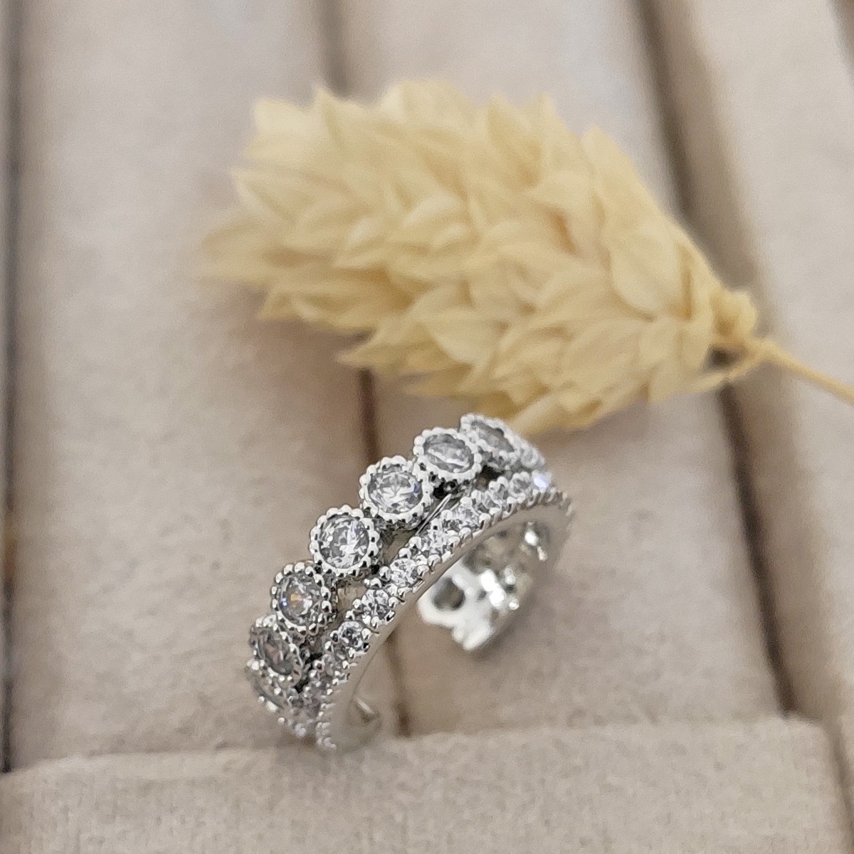 Earcuff - Laiton argenté & zirconium