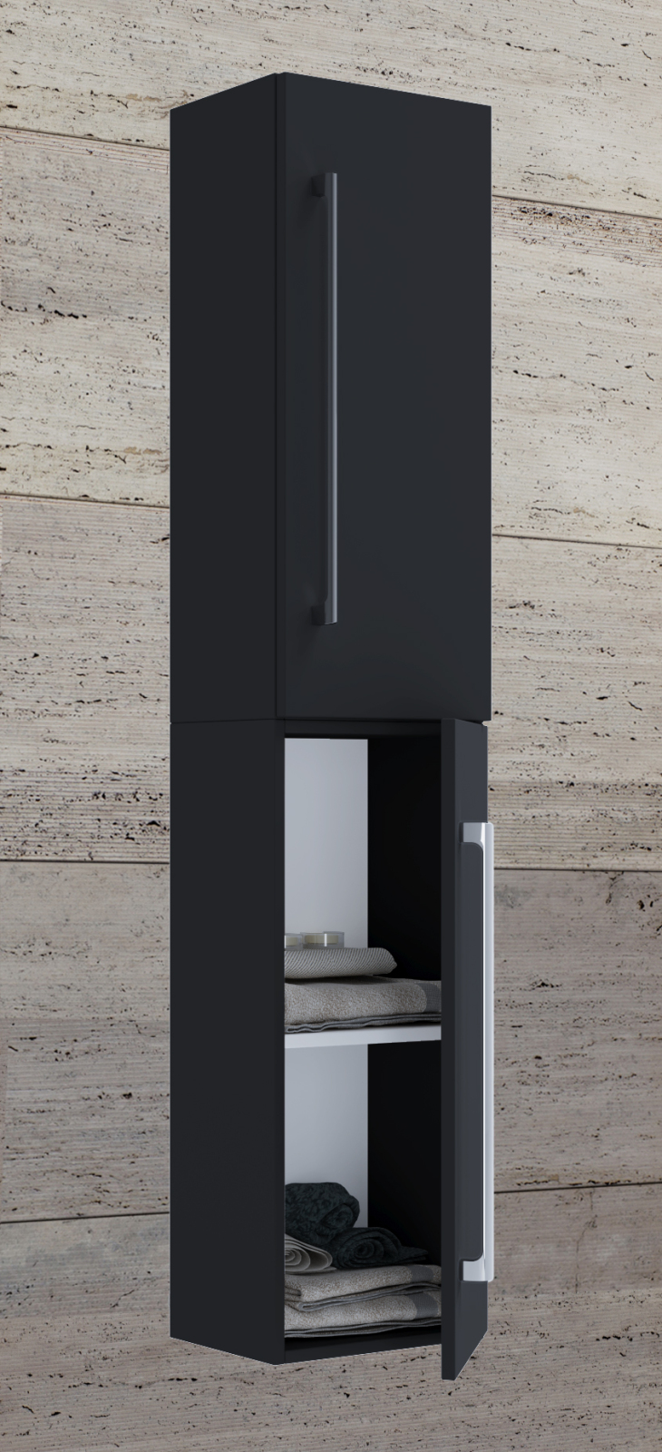 Hochschrank BADINOS 2 - schwarz - 150 cm
