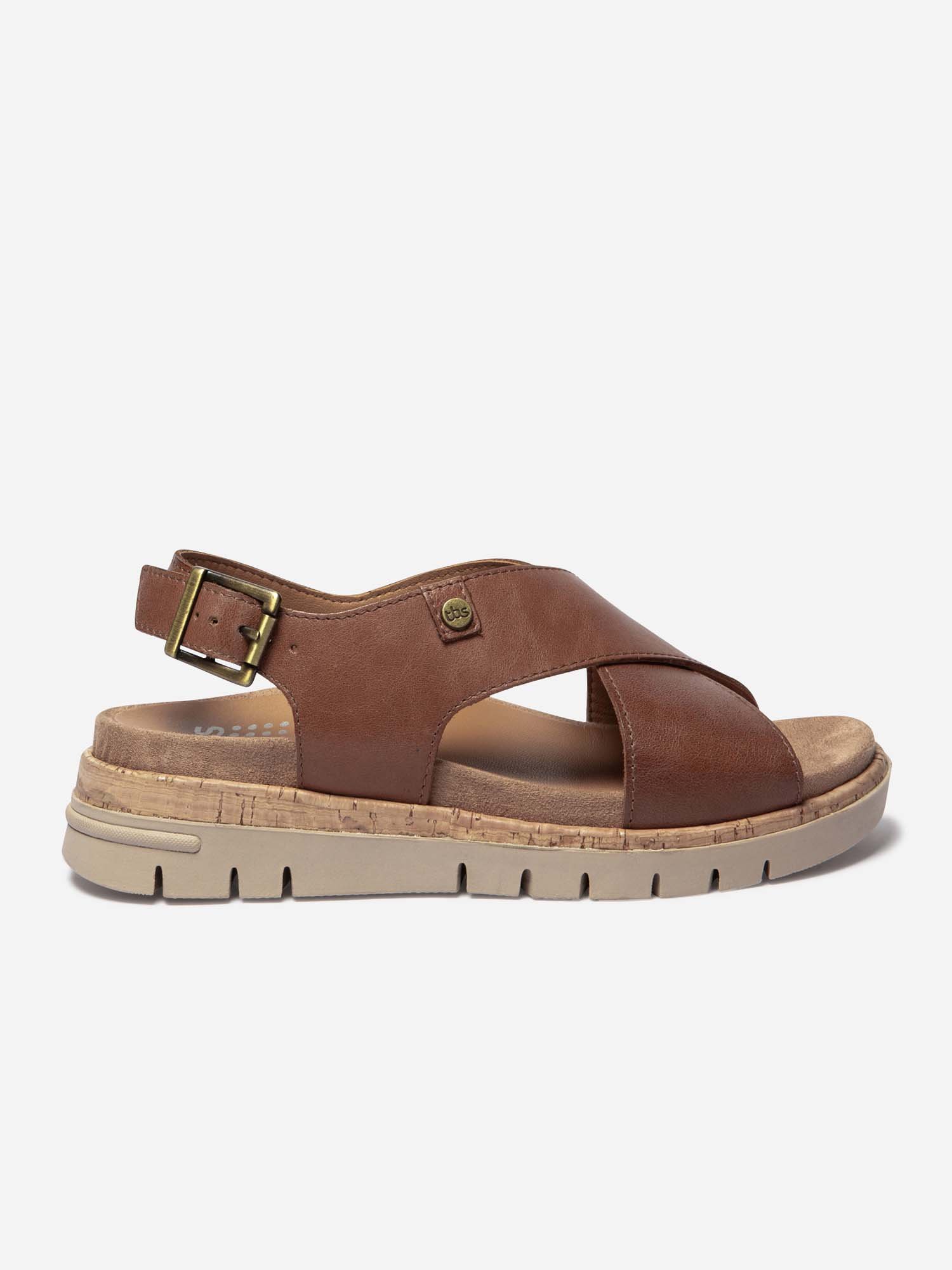 Sandales Femme Semelle Mi-Haute Cuir Marron