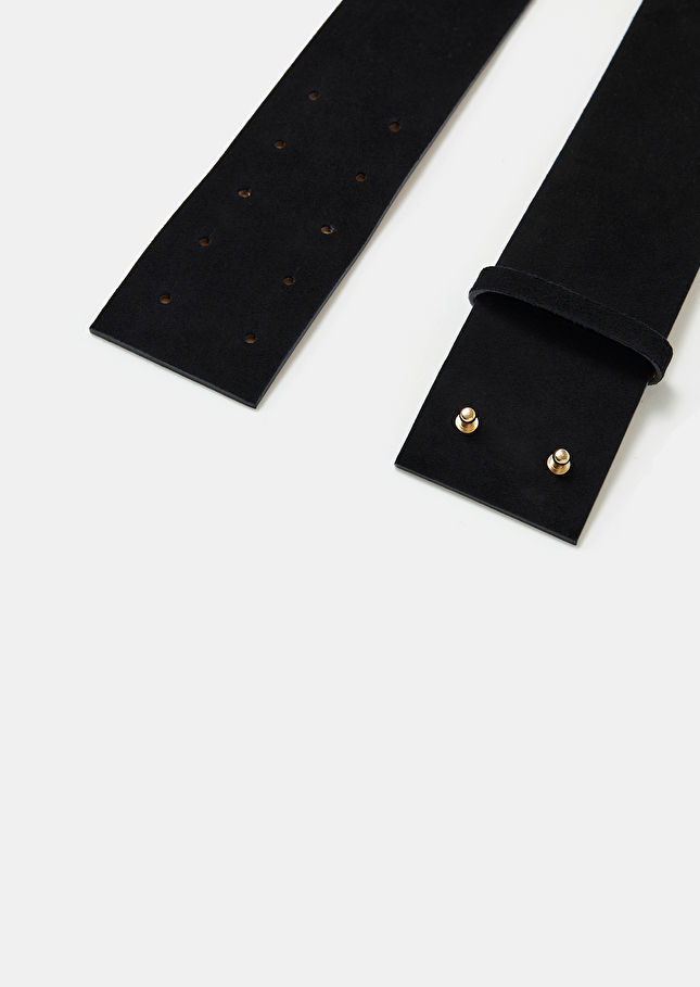 Ceinture Laurenanoire en cuir suèdine