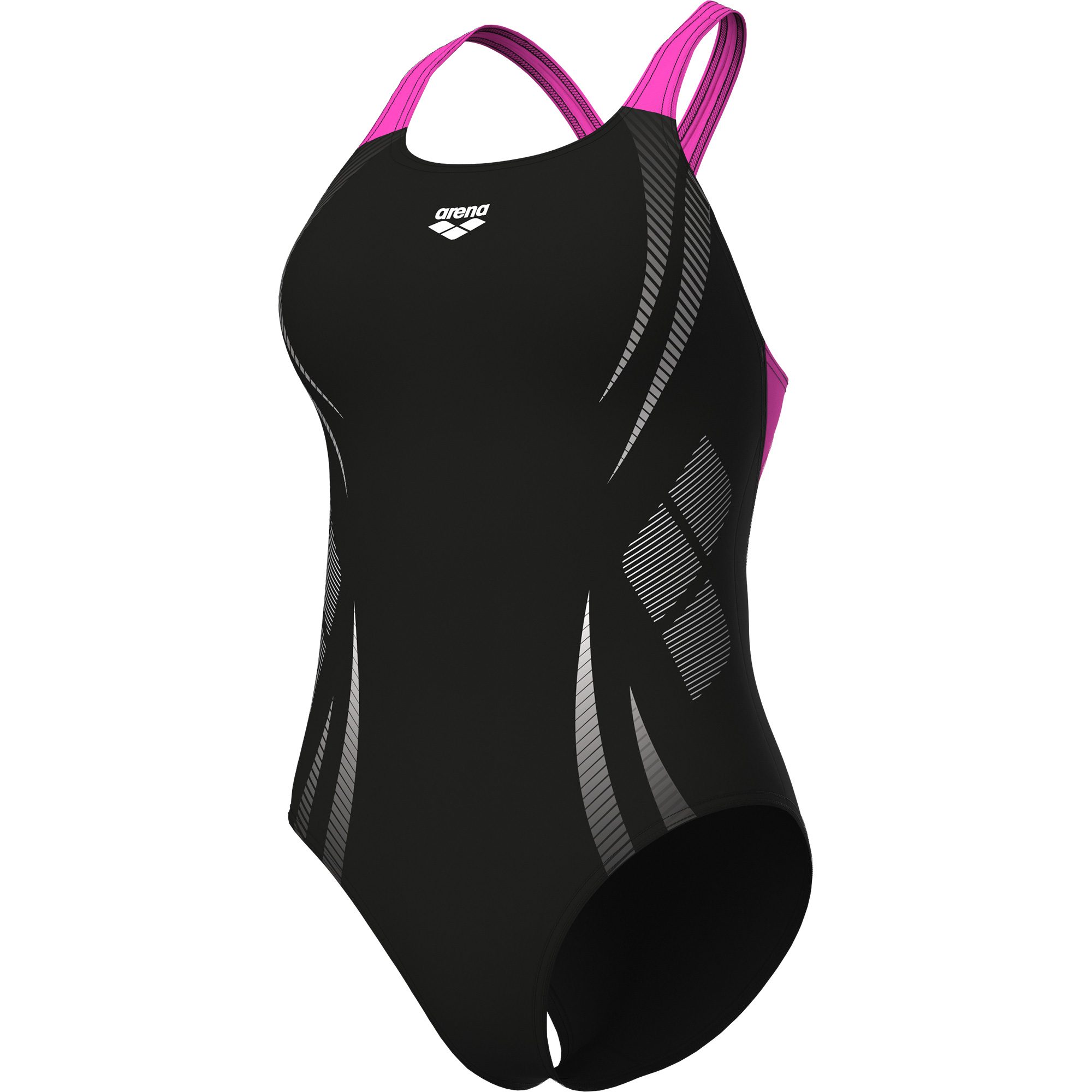 Arena Poseidonia Swim Pro Back Bustier Badeanzug Damen schwarz