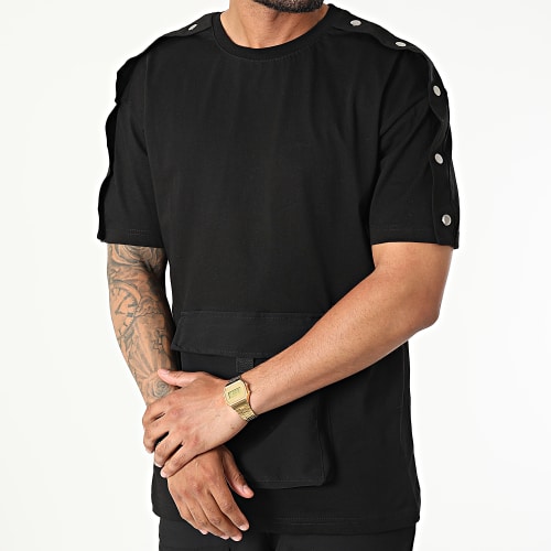 Ensemble Tee Shirt Pantalon Cargo F22-907T Noir