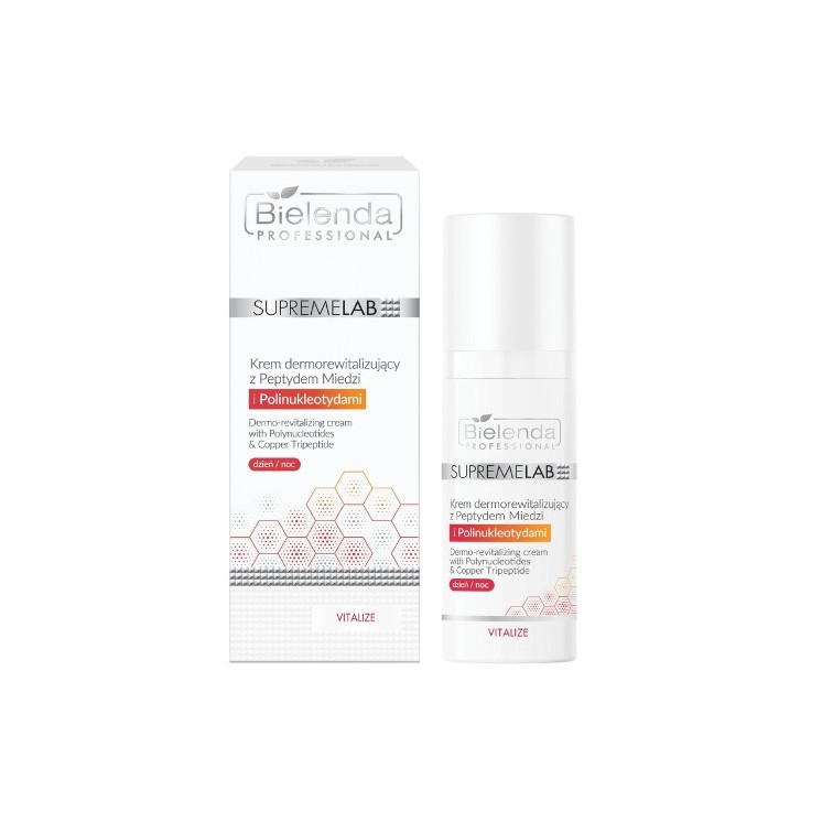 Bielenda Professional SUPREMELAB dermorevitaliserende gezichtscrème met koperpeptide en polynucleotiden 50 ml