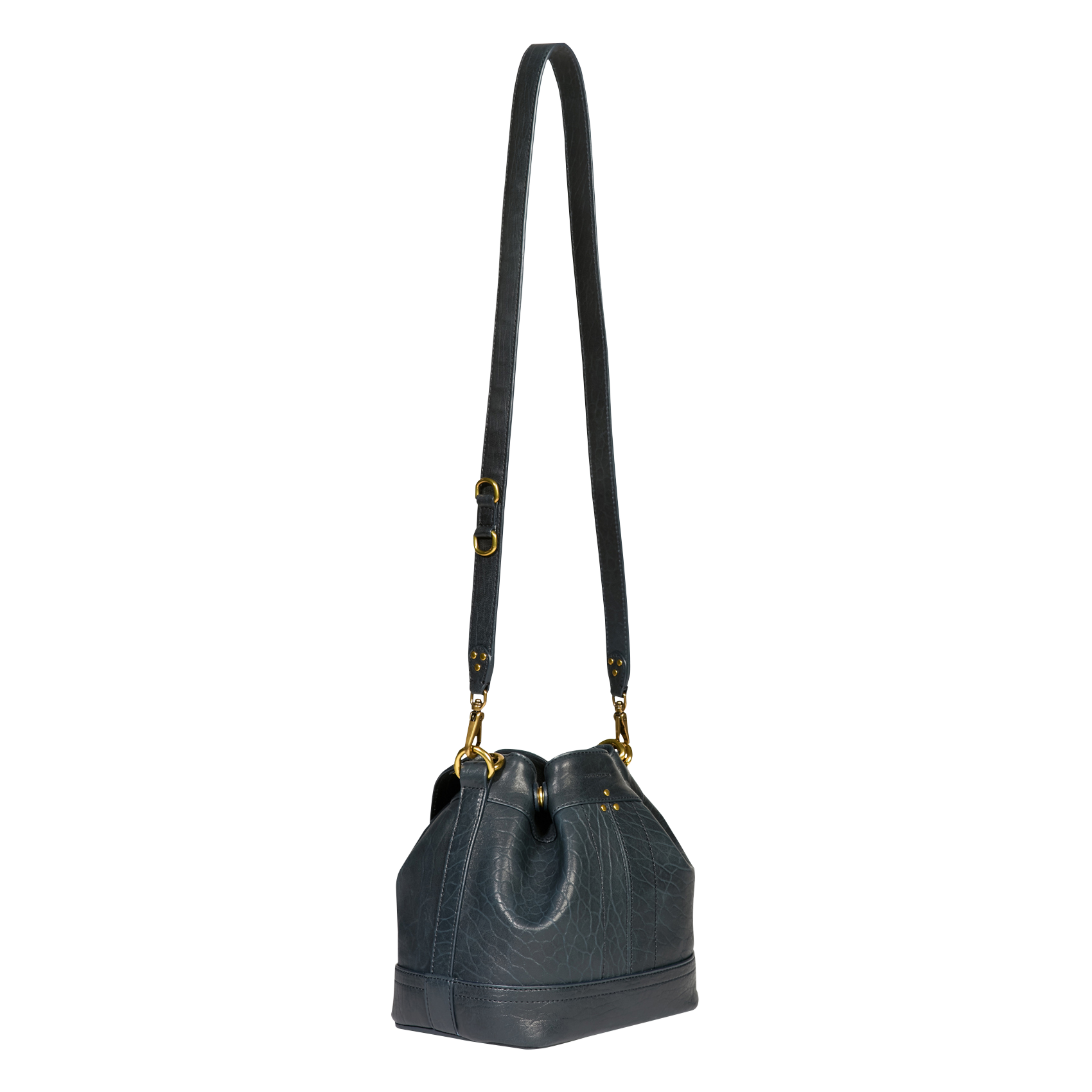 BEN S - Sac seau porté épaule en cuir | Bleu