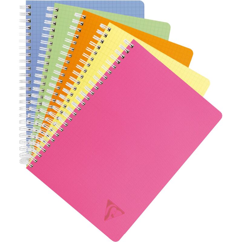 Cahier spirale Clairefontaine Linicolor 17 x 22 cm grands carreaux 100 pages